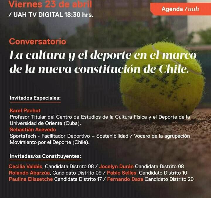 Coordinador RIIDGD participa en Conversatorio sobre el deporte en la nueva Constitucion chilena (Chile)