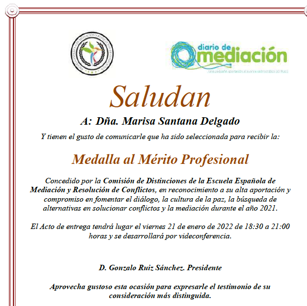 Investigadora de la RIIDGD recibe Medalla al Mérito Profesional (España)