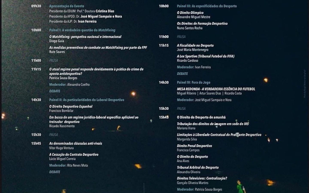 Investigador de la RIIDGD participará en Jornada de Derecho del Deporte, Universidad de Minho (Portugal)