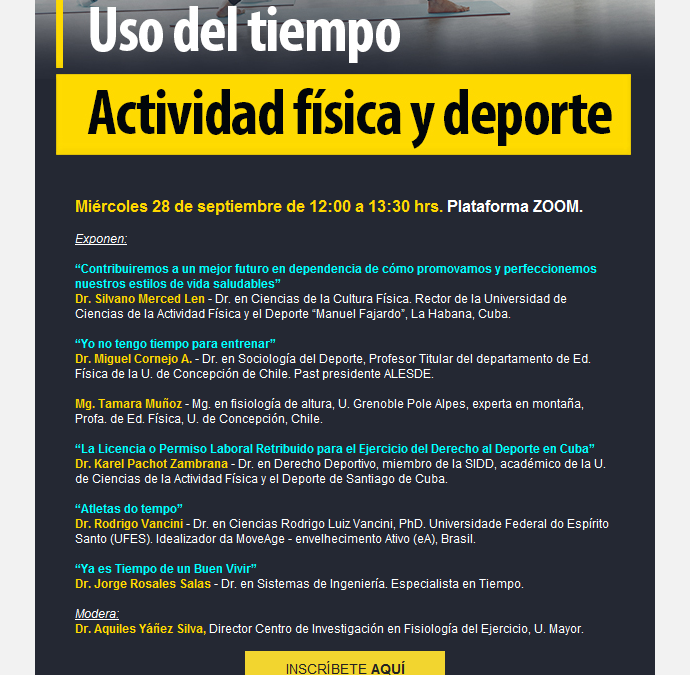 Investigadores de la RIIDGD participan en Seminario Internacional “Uso del tiempo. Actividad física y deporte” (Chile)