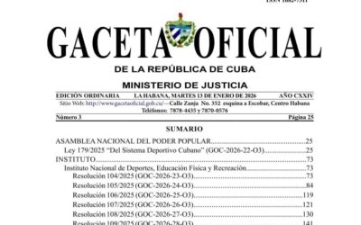 Entró en vigor Ley 179 “Del Sistema Deportivo Cubano” (Cuba)
